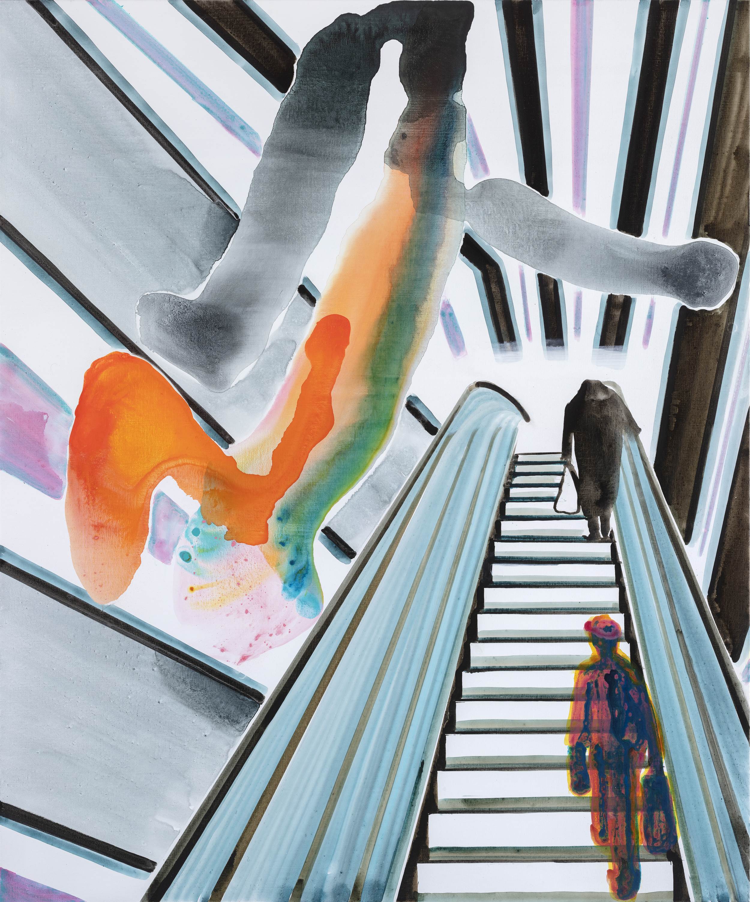 Action at the Escalator · 2020 · 180 x 150 cm. Photo: Anders Sune Berg.