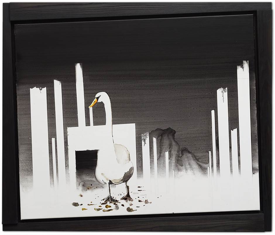 A Swan in a Factory · 2012 · 81 x 100 cm (94 x 112 cm framed.